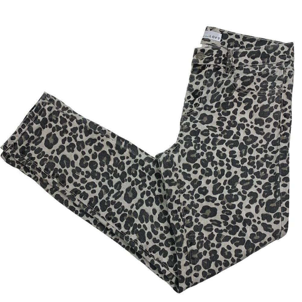 LOFT Modern Skinny Animal/Cheetah/Leopard Print Jeans Women's Size 2/26